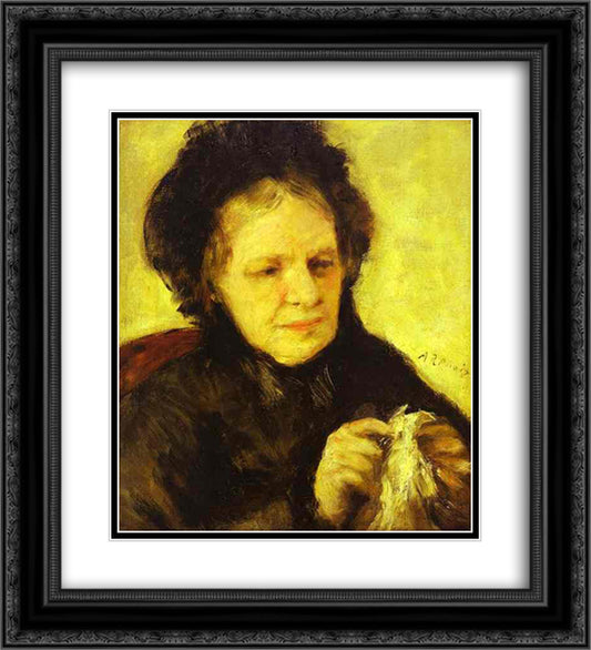 Portrait of Mme. Theodore Charpentier 20x22 Black Ornate Wood Framed Art Print Poster with Double Matting by Renoir, Pierre Auguste