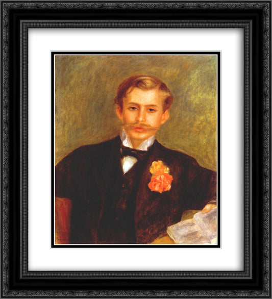 Portrait of Monsieur Germain 20x22 Black Ornate Wood Framed Art Print Poster with Double Matting by Renoir, Pierre Auguste