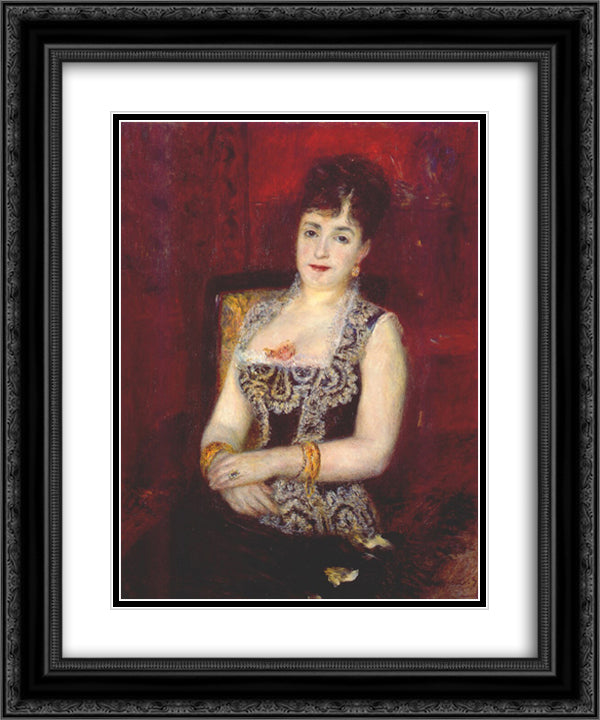 Portrait of the countess pourtales 20x24 Black Ornate Wood Framed Art Print Poster with Double Matting by Renoir, Pierre Auguste