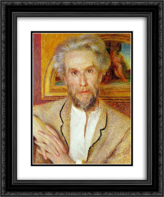 Portrait of Victor Chocquet 20x24 Black Ornate Wood Framed Art Print Poster with Double Matting by Renoir, Pierre Auguste