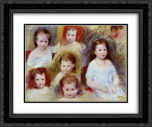 Portraits of Marie Sophie Chocquet 24x20 Black Ornate Wood Framed Art Print Poster with Double Matting by Renoir, Pierre Auguste