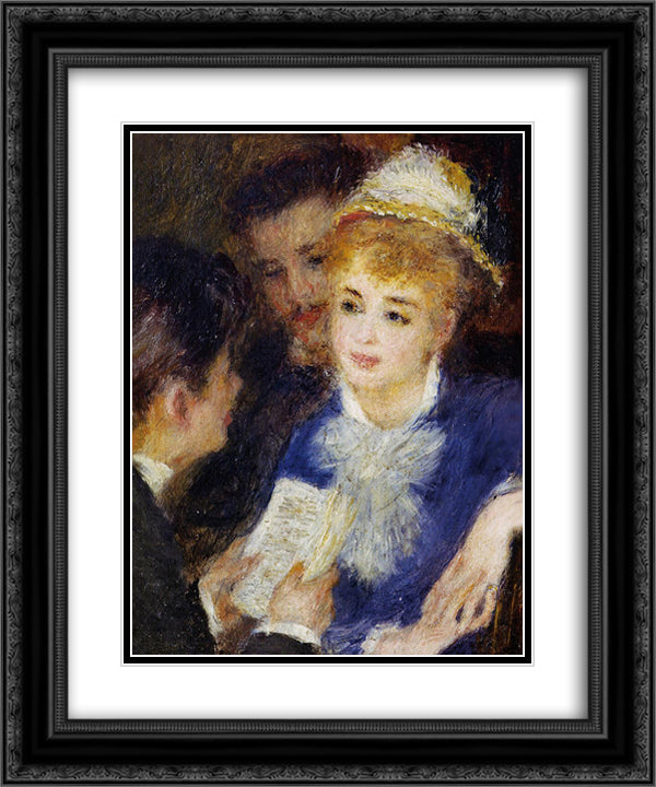 Reading the Part 20x24 Black Ornate Wood Framed Art Print Poster with Double Matting by Renoir, Pierre Auguste