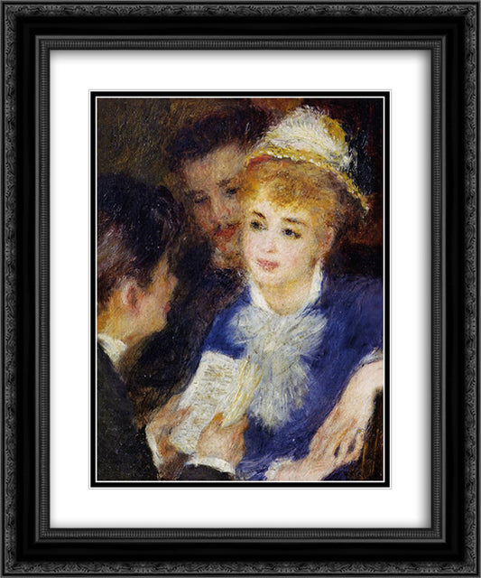 Reading the Part 20x24 Black Ornate Wood Framed Art Print Poster with Double Matting by Renoir, Pierre Auguste