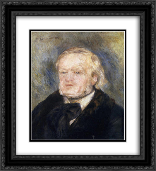 Richard Wagner 20x22 Black Ornate Wood Framed Art Print Poster with Double Matting by Renoir, Pierre Auguste