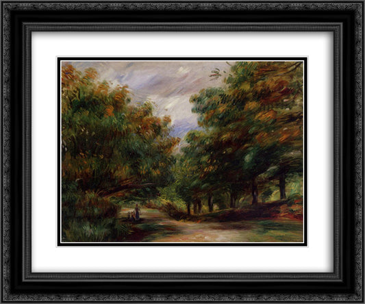 Road near Cagnes 24x20 Black Ornate Wood Framed Art Print Poster with Double Matting by Renoir, Pierre Auguste