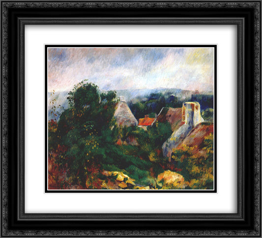 Roche Goyon 22x20 Black Ornate Wood Framed Art Print Poster with Double Matting by Renoir, Pierre Auguste