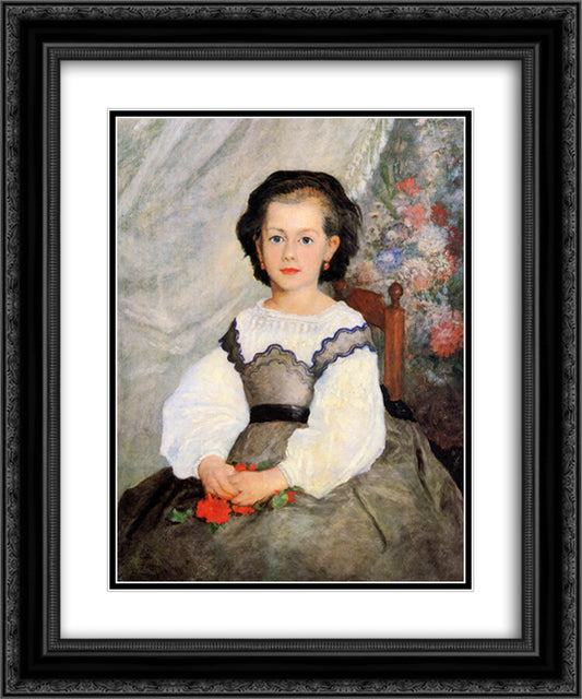 Romaine Lascaux 20x24 Black Ornate Wood Framed Art Print Poster with Double Matting by Renoir, Pierre Auguste