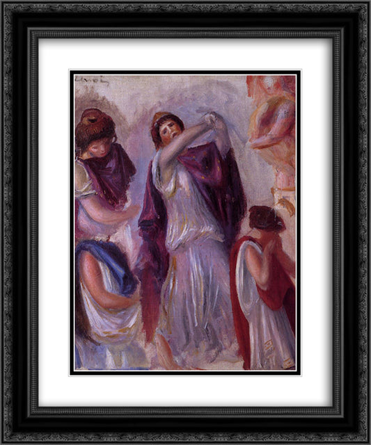Scene Antique Femmes aux Peplums 20x24 Black Ornate Wood Framed Art Print Poster with Double Matting by Renoir, Pierre Auguste