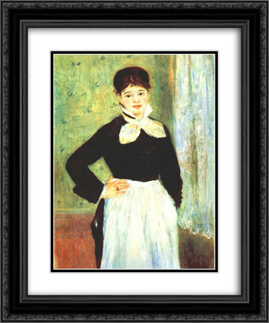 Serving girl from duval 20x24 Black Ornate Wood Framed Art Print Poster with Double Matting by Renoir, Pierre Auguste