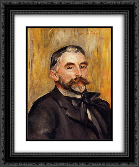 Stephane Mallarme 20x24 Black Ornate Wood Framed Art Print Poster with Double Matting by Renoir, Pierre Auguste