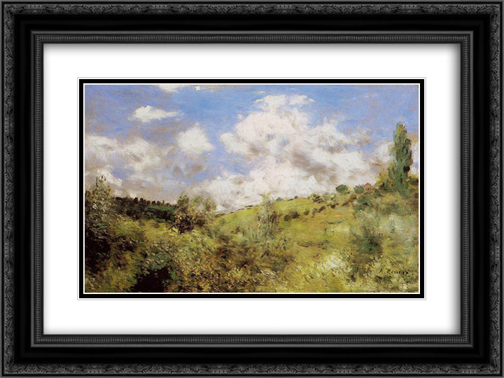 Strong Wind (Gust of Wind) 24x18 Black Ornate Wood Framed Art Print Poster with Double Matting by Renoir, Pierre Auguste