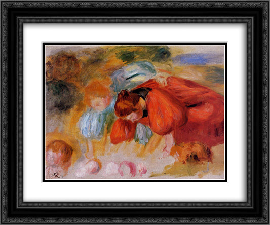 Study for The Croquet Game 24x20 Black Ornate Wood Framed Art Print Poster with Double Matting by Renoir, Pierre Auguste