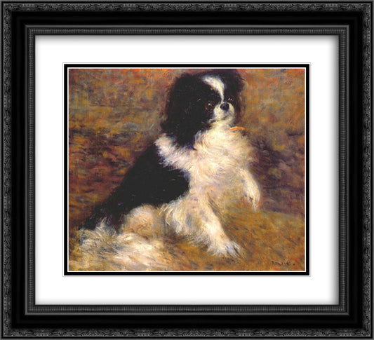 Tama the japanese dog 22x20 Black Ornate Wood Framed Art Print Poster with Double Matting by Renoir, Pierre Auguste