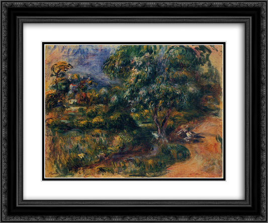 The Beal 24x20 Black Ornate Wood Framed Art Print Poster with Double Matting by Renoir, Pierre Auguste