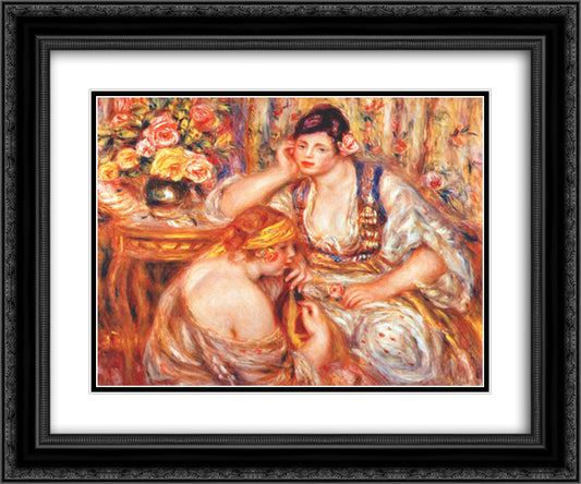 The Agreement 24x20 Black Ornate Wood Framed Art Print Poster with Double Matting by Renoir, Pierre Auguste