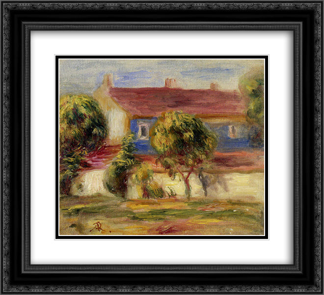 The Artist s House 22x20 Black Ornate Wood Framed Art Print Poster with Double Matting by Renoir, Pierre Auguste