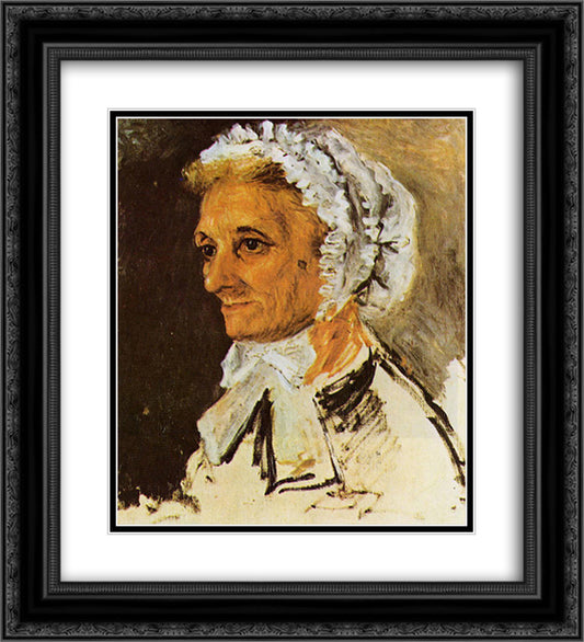 The Artist s Mother 20x22 Black Ornate Wood Framed Art Print Poster with Double Matting by Renoir, Pierre Auguste