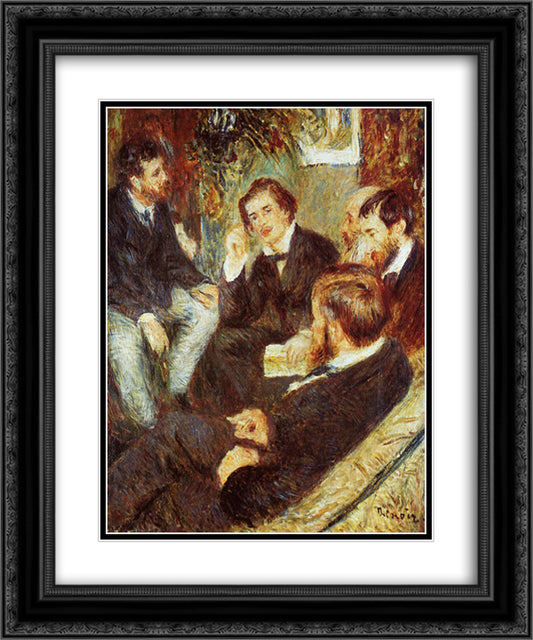 The Artist s Studio, Rue Saint Georges 20x24 Black Ornate Wood Framed Art Print Poster with Double Matting by Renoir, Pierre Auguste