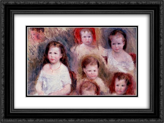 The Children 24x18 Black Ornate Wood Framed Art Print Poster with Double Matting by Renoir, Pierre Auguste