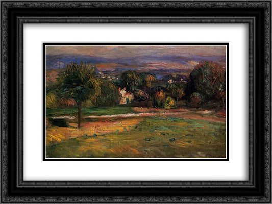 The Clearing 24x18 Black Ornate Wood Framed Art Print Poster with Double Matting by Renoir, Pierre Auguste
