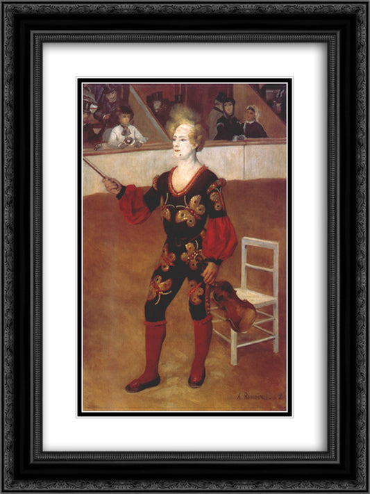 The Clown (James Bollinger Mazutreek) 18x24 Black Ornate Wood Framed Art Print Poster with Double Matting by Renoir, Pierre Auguste