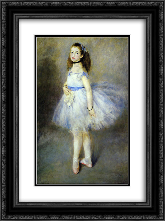 The Dancer 18x24 Black Ornate Wood Framed Art Print Poster with Double Matting by Renoir, Pierre Auguste