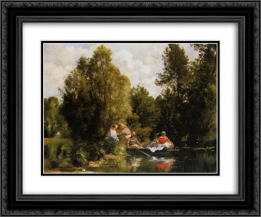 The Fairies Pond 24x20 Black Ornate Wood Framed Art Print Poster with Double Matting by Renoir, Pierre Auguste