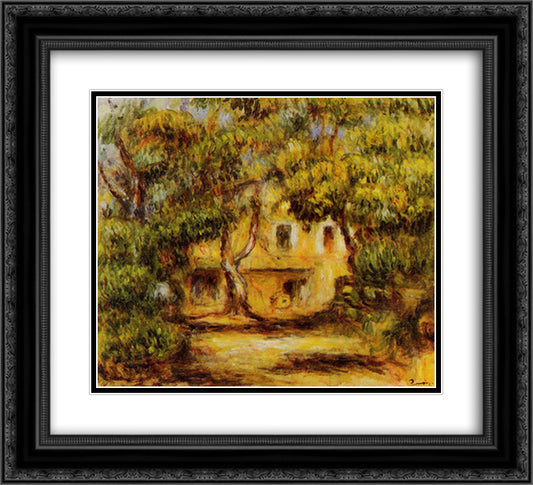 The Farm at Collettes 22x20 Black Ornate Wood Framed Art Print Poster with Double Matting by Renoir, Pierre Auguste