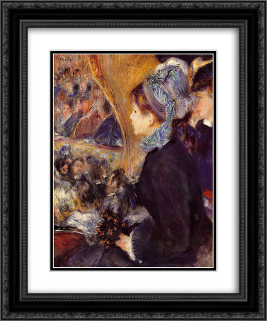 The First Outing 20x24 Black Ornate Wood Framed Art Print Poster with Double Matting by Renoir, Pierre Auguste