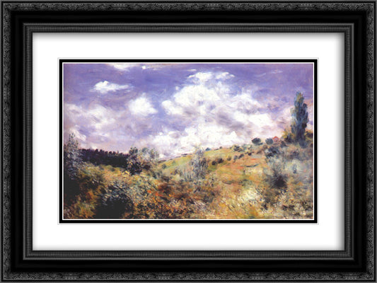 The Gust of Wind 24x18 Black Ornate Wood Framed Art Print Poster with Double Matting by Renoir, Pierre Auguste