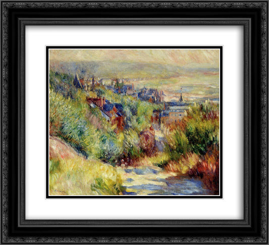 The Hills of Trouville 22x20 Black Ornate Wood Framed Art Print Poster with Double Matting by Renoir, Pierre Auguste