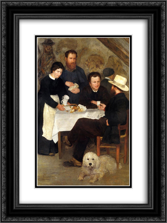 The Inn of Mother Anthony 18x24 Black Ornate Wood Framed Art Print Poster with Double Matting by Renoir, Pierre Auguste