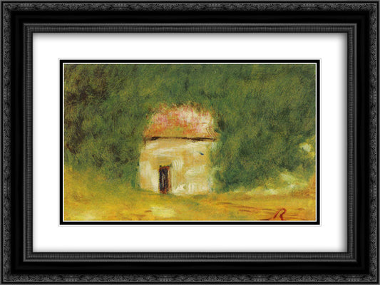 The Little House 24x18 Black Ornate Wood Framed Art Print Poster with Double Matting by Renoir, Pierre Auguste