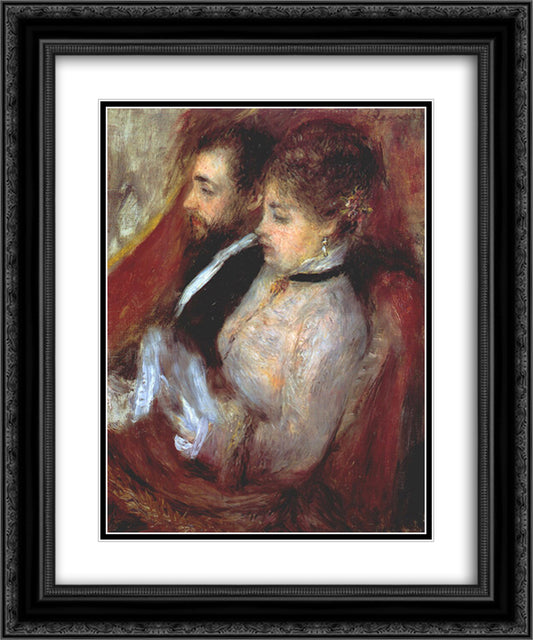 The little theater box 20x24 Black Ornate Wood Framed Art Print Poster with Double Matting by Renoir, Pierre Auguste