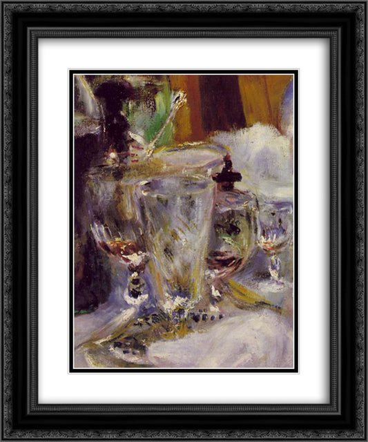 The luncheon of the boating party 20x24 Black Ornate Wood Framed Art Print Poster with Double Matting by Renoir, Pierre Auguste
