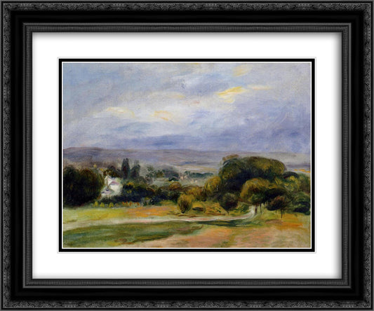 The Path 24x20 Black Ornate Wood Framed Art Print Poster with Double Matting by Renoir, Pierre Auguste