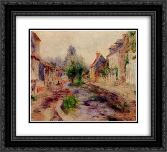 The Village 22x20 Black Ornate Wood Framed Art Print Poster with Double Matting by Renoir, Pierre Auguste