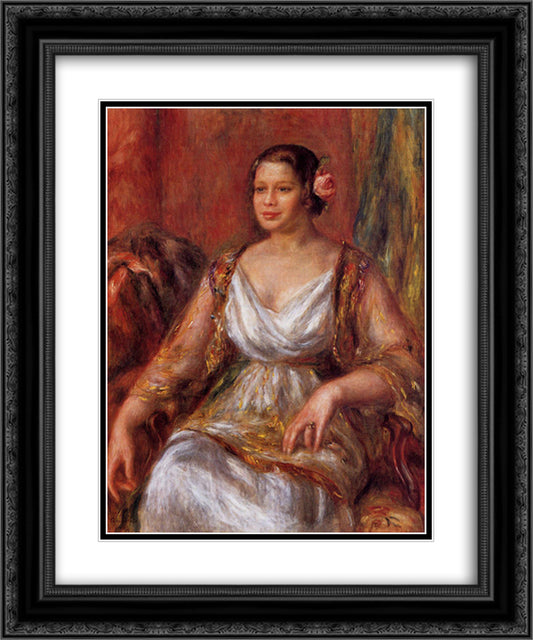 Tilla Durieux 20x24 Black Ornate Wood Framed Art Print Poster with Double Matting by Renoir, Pierre Auguste