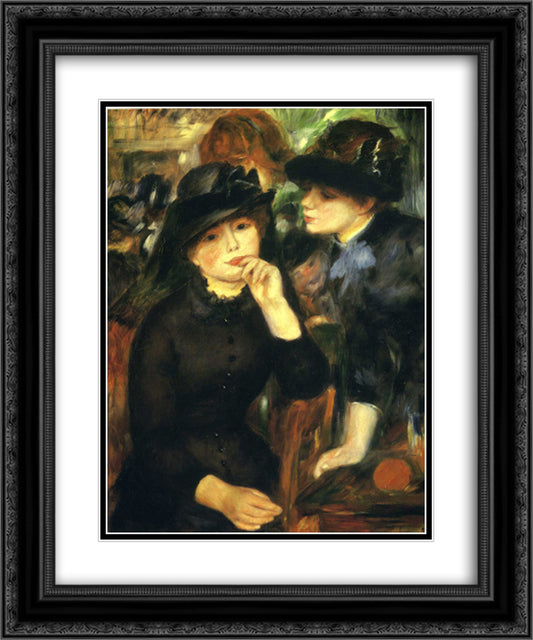Two girls in black 20x24 Black Ornate Wood Framed Art Print Poster with Double Matting by Renoir, Pierre Auguste
