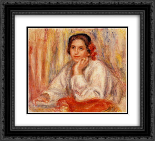 Vera Sertine Renoir 22x20 Black Ornate Wood Framed Art Print Poster with Double Matting by Renoir, Pierre Auguste