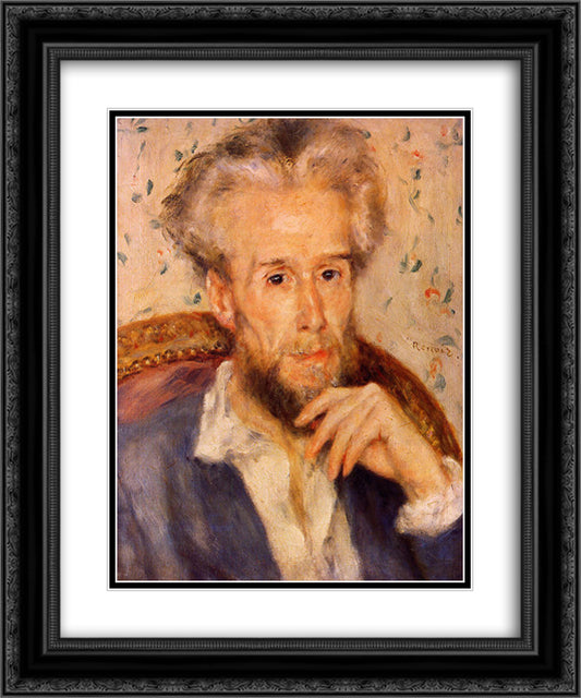 Victor Chocquet 20x24 Black Ornate Wood Framed Art Print Poster with Double Matting by Renoir, Pierre Auguste