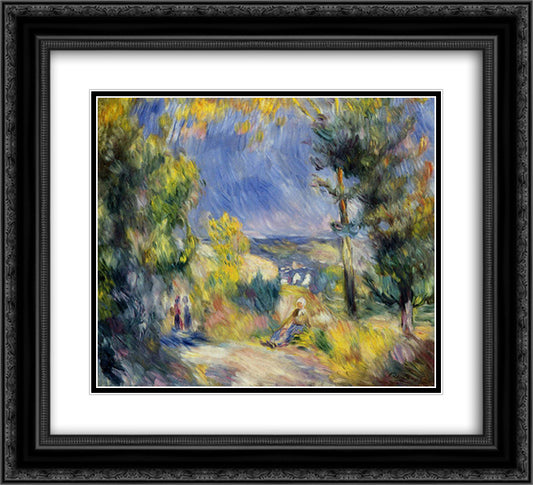 View Close to Antibes 22x20 Black Ornate Wood Framed Art Print Poster with Double Matting by Renoir, Pierre Auguste