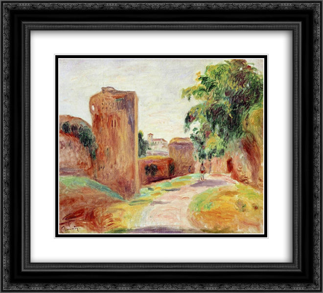 Walls in Spain 22x20 Black Ornate Wood Framed Art Print Poster with Double Matting by Renoir, Pierre Auguste
