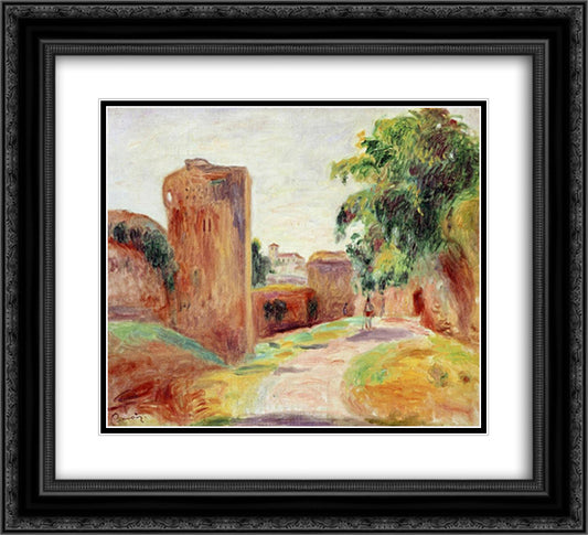 Walls in Spain 22x20 Black Ornate Wood Framed Art Print Poster with Double Matting by Renoir, Pierre Auguste