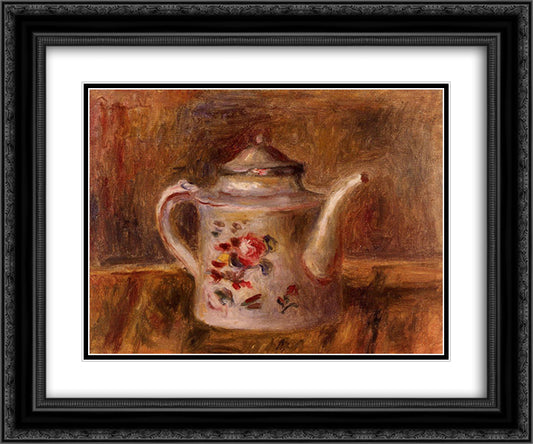 Watering Can 24x20 Black Ornate Wood Framed Art Print Poster with Double Matting by Renoir, Pierre Auguste