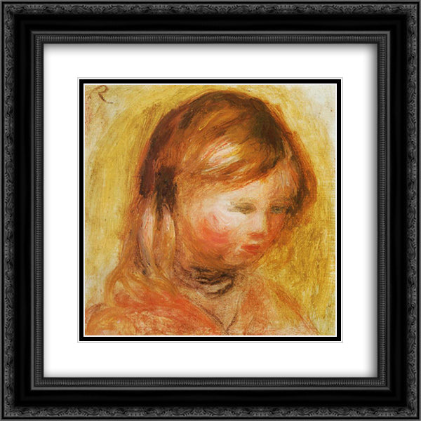 Young Girl 20x20 Black Ornate Wood Framed Art Print Poster with Double Matting by Renoir, Pierre Auguste