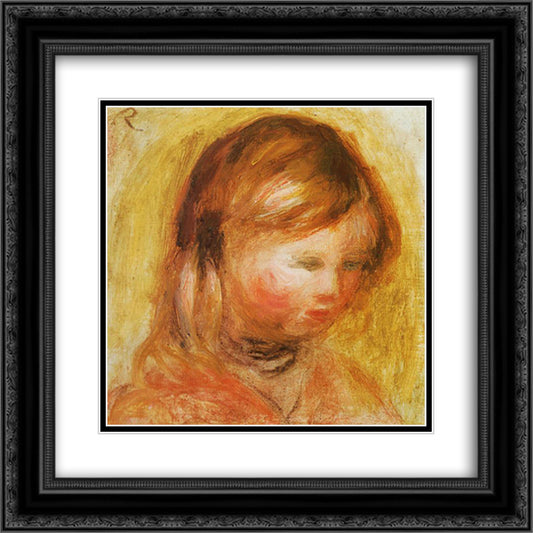 Young Girl 20x20 Black Ornate Wood Framed Art Print Poster with Double Matting by Renoir, Pierre Auguste