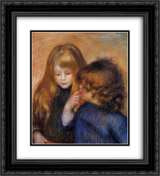 Young gypsy girls 20x22 Black Ornate Wood Framed Art Print Poster with Double Matting by Renoir, Pierre Auguste