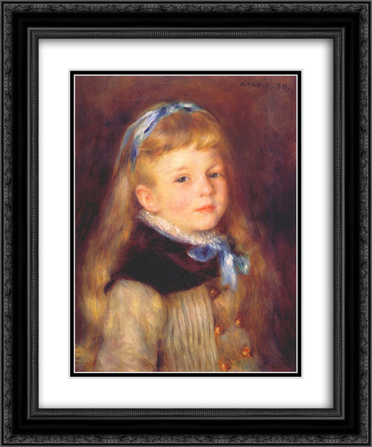 Yvonne Grimpel 20x24 Black Ornate Wood Framed Art Print Poster with Double Matting by Renoir, Pierre Auguste