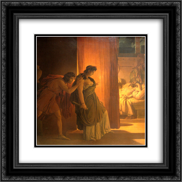 Clytemnestra 20x20 Black Ornate Wood Framed Art Print Poster with Double Matting by Guerin, Pierre Narcisse